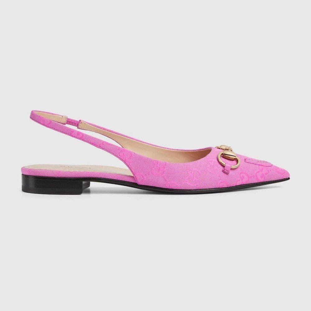 $920 NEW Gucci Women’s Horsebit Slingback Ballet Flat